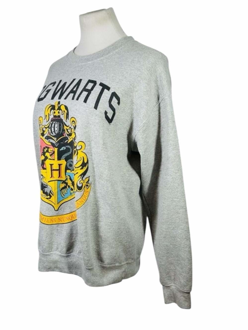Harry Potter Heather Gray Hogwarts Crest Sweatshirt - Size Medium - Picture 5 of 10